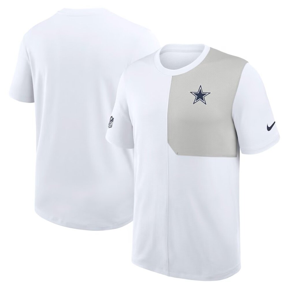 Dallas Cowboys Nike Sideline UV Performance Coach Shirt - White